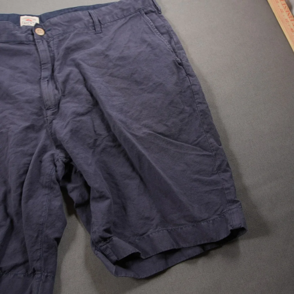 Faherty Linen Blend Flat Front Casual Men Shorts 40 Casual Chino Coastal